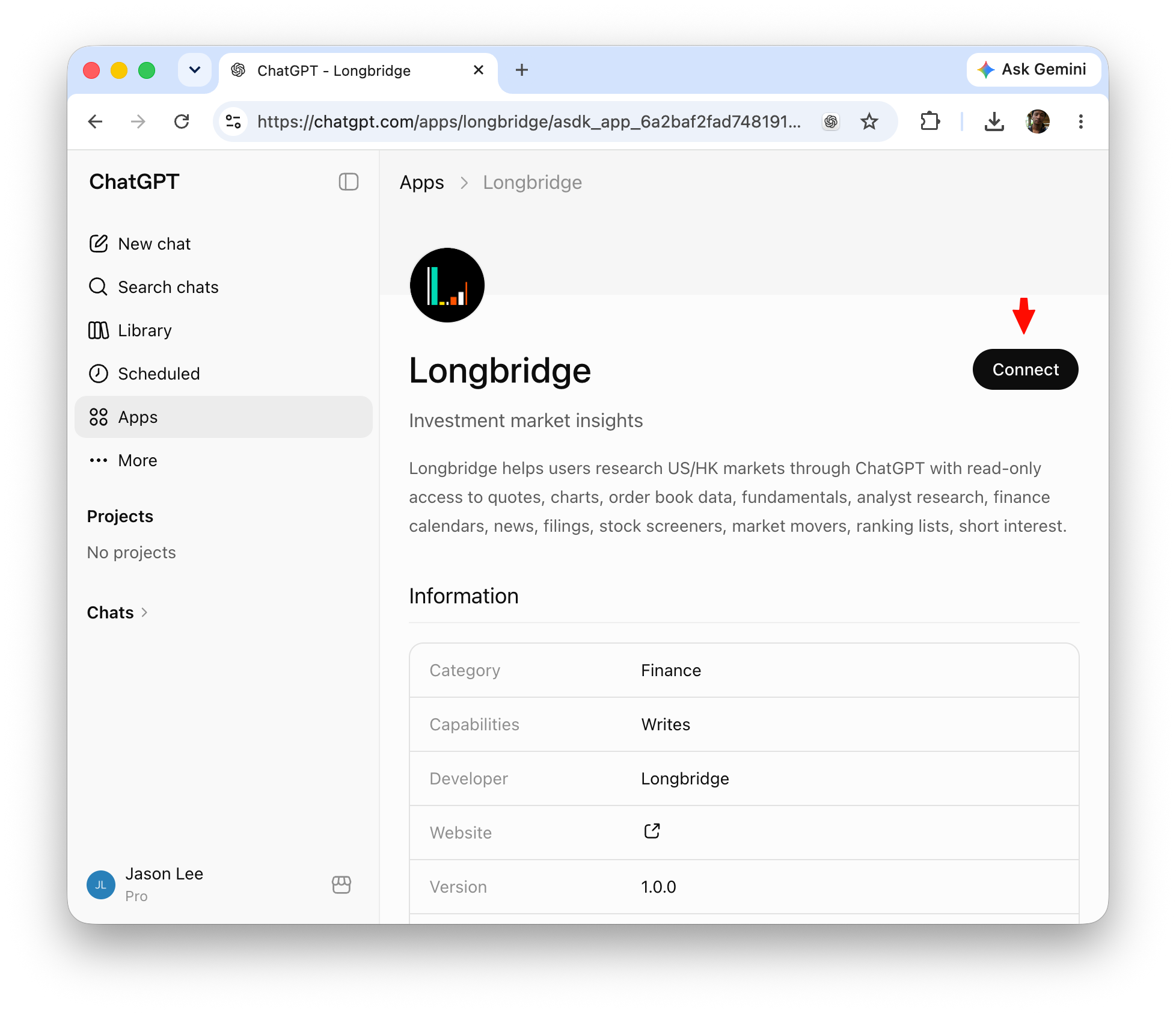 授權 Longbridge ChatGPT App