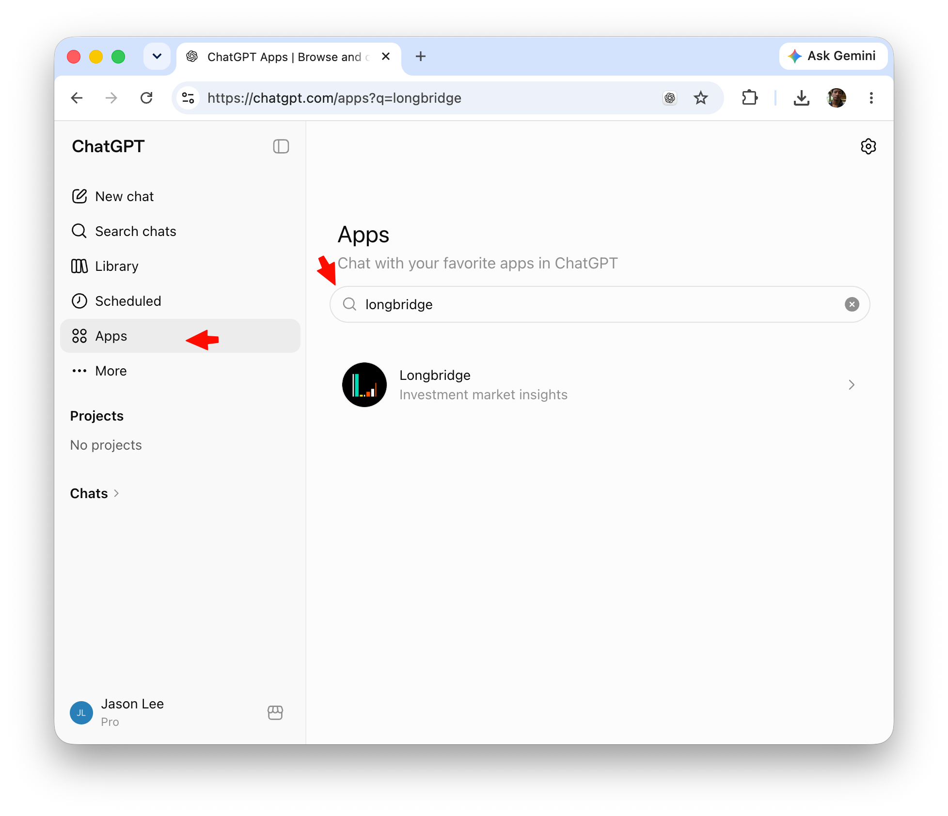 在 ChatGPT Plugins 中搜尋 Longbridge
